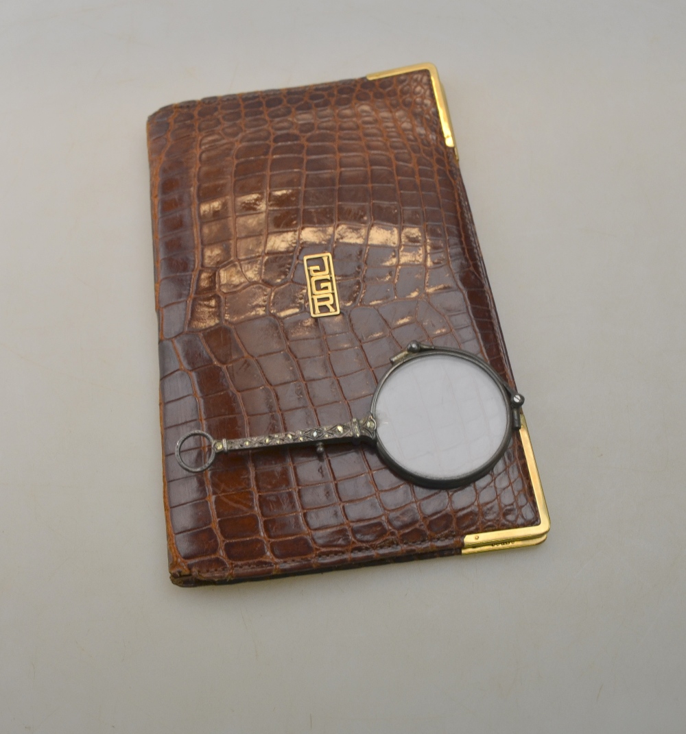 A Cartier brown crocodile leather full s