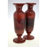 A pair of Victorian slag glass vases, 23