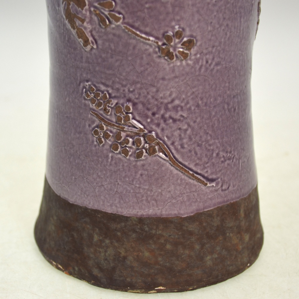 A lavender glazed stoneware baluster vas - Image 2 of 6