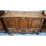 An 18th century oak mule chest,