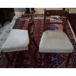 Set of six 19th century rope back dining chairs with overstuffed cream velour seats (6)