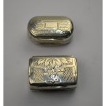 A small George III engraved oblong vinaigrette with gilt interior, John Shaw, Birmingham 1817,