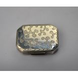 A George III silver vinaigrette with floral engraving,