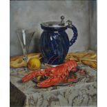 Fritz Thumer (1884-1956) - Still life with lobster, oil on canvas, signed lower right,