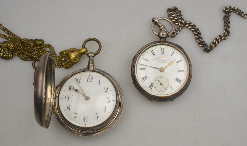 A George III silver pair-case pocket watch with verge movement no 17165 by R. C.