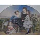 Jane-Sophie Egerton (1844-77) - Portrait of four sisters, watercolour,