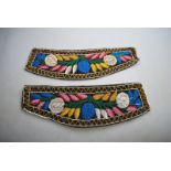 A pair of Native American textile and beadwork panels,