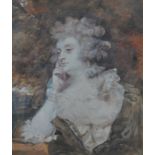 After Joshua Reynolds - 'Mrs Jane Braddyll', watercolour, 32 x 27 cm,