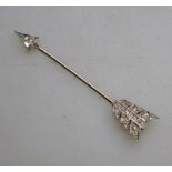 An Edwardian diamond set union pin in the form of an arrow Condition Report 4.