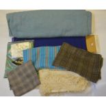 A quantity of unused vintage Jacqmar wool, wool boucle and tartan wool fabric pieces,