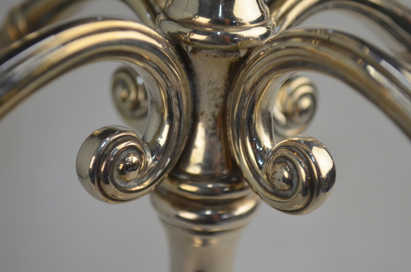 A Continental loaded 800 grade four-branch candelabrum with five sconces, - Image 5 of 8