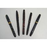 Two Conway Stewart marbled fountain pens,