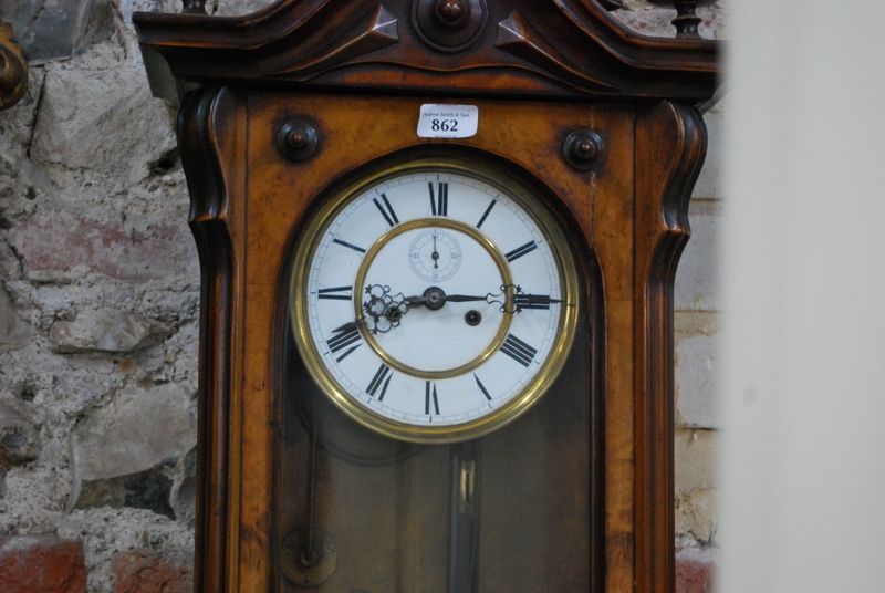 A Victorian / Edwardian walnut cased 'Vienna Regulator' wall clock, - Image 4 of 8