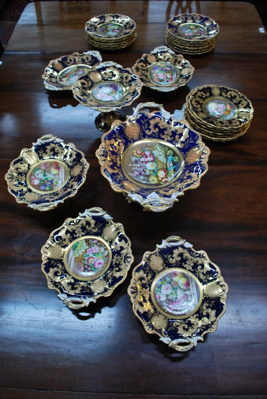 A fine highly gilded Ridgway dessert service, possibly made for the Great Exhibition 1851,