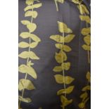 AMENDMENT - Two pairs of lined and inter-lined Romo curtains 'Falling leaf design' mocha ground