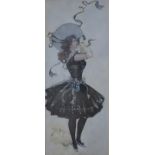 Dudley Hardy - 'Gilbert and Sullivan dancer', watercolour with heightening, signed lower left,