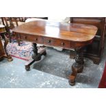 A Victorian rosewood library table,