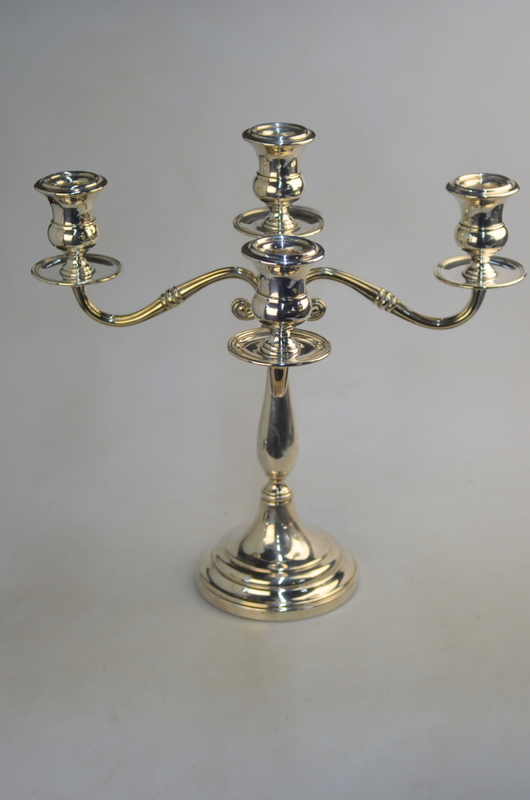 A Continental loaded 800 grade four-branch candelabrum with five sconces, - Image 3 of 8