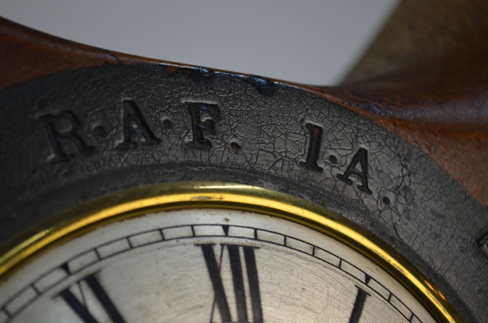 A cut-down four blade WWI propeller boss mounted with an 8-day clock, - Image 6 of 9