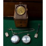 A Victorian silver hunter pocket watch with key-wind lever and fusee movement no 41619 by Lewis &