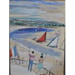 John Paddy Carstairs (1916-70) - Sailing boats off the French coast, gouache, signed upper right,