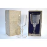 A pair of Whitefriars goblets commemorating H M Queen Elizabeth II silver jubilee by W.J.
