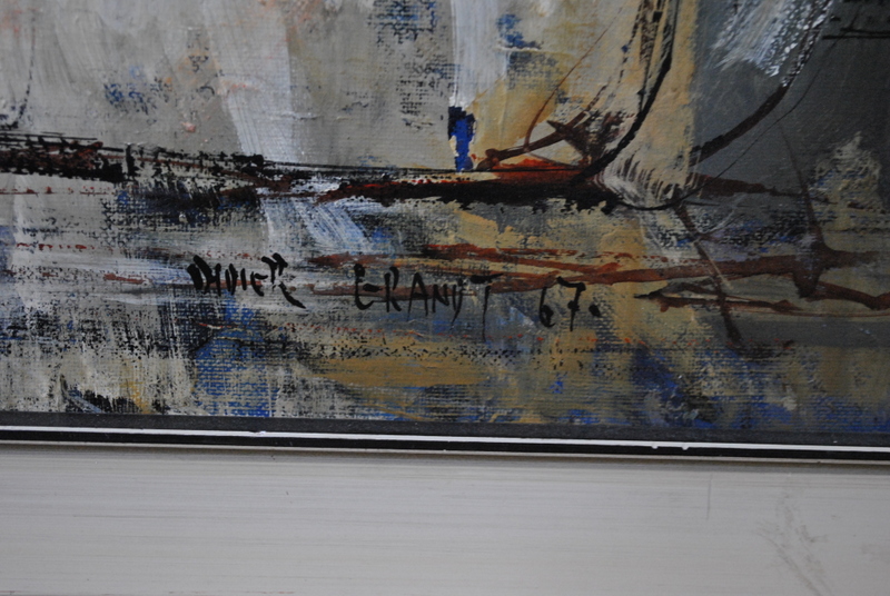 Didier Grandt - The Hamburg Harbour, oil on canvas, signed and dated '67 lower right, 40 x 78 cm, - Image 3 of 4