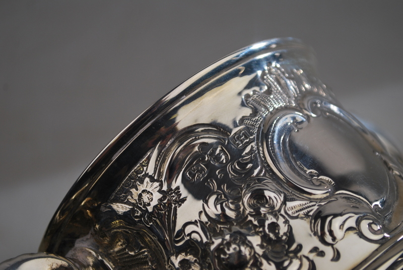 A George III silver loving cup with twin scroll handles, on stemmed circular foot, - Image 3 of 3