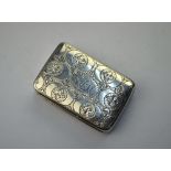 A George III silver vinaigrette with foliate and crescent engraving,