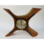 A cut-down four blade WWI propeller boss mounted with an 8-day clock,