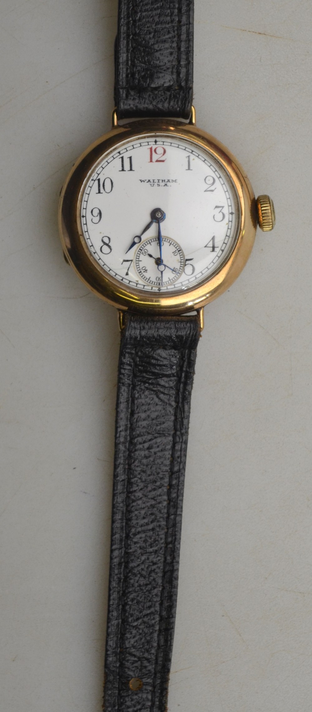 A 9ct gold Waltham wristwatch with 7-jewel movement, - Image 2 of 2