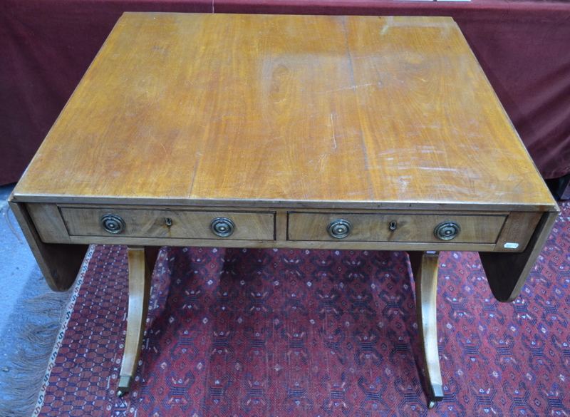 A Victorian mahogany sofa table,