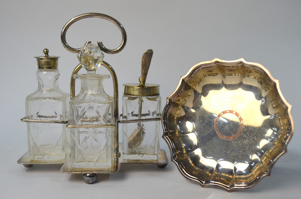 An octagonal electroplated three-piece tea service, - Image 6 of 6