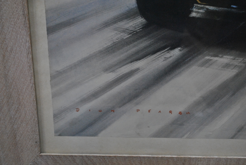 **Dion Pears (1929-85) - Bruce McClaren leading John Surtees, watercolour with bodycolour, - Image 3 of 4