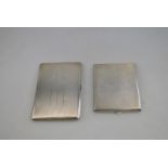 Two heavy quality engine-turned silver cigarette cases, Birmingham 1938/45, 11.