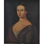 English school - Portrait of a young lady, oil on board, 41.