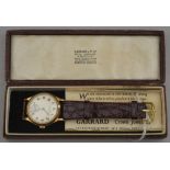 A Garrard & Co gentleman's 9ct gold wristwatch on crocodile and calf leather strap, Birmingham 1962,