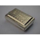 A George IV silver fob snuff-box with foliate-engraved case and end suspension-ring, John Bettridge,