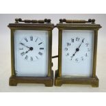 Two French brass carriage clocks of similar appearance, 14.