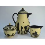 Wedgwood - Masterpieces Series Domestic Employment coffee set in black and primrose jasper, 26/200,
