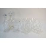 A set of six Waterford 'Sheila' pattern conical fluted wine glasses with hexagonal cut stems and