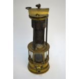 A Victorian brass maritime bilge-lamp by Evan Thomas, Aberdare, Southwall, no.