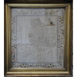 A finely-worked Georgian silk map sampler of England and Wales,