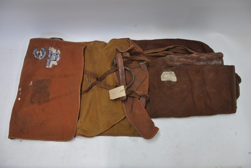 A WW1 period canvas sleeping bag roll with white stencilled inscription 'G T Bray 2nd Lieut RWS - Image 2 of 2