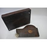A 19th century strung rosewood zither with engraved nickel plates and ivory mounts,