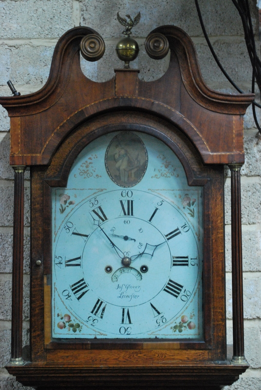 A Victorian cross-banded oak longcase clock, - Image 2 of 3