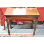 A late 18th/19th century Chinese Chippendale style mahogany card table,