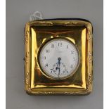 A travelling watch-stand with silver-gilt face, Birmingham 1912,