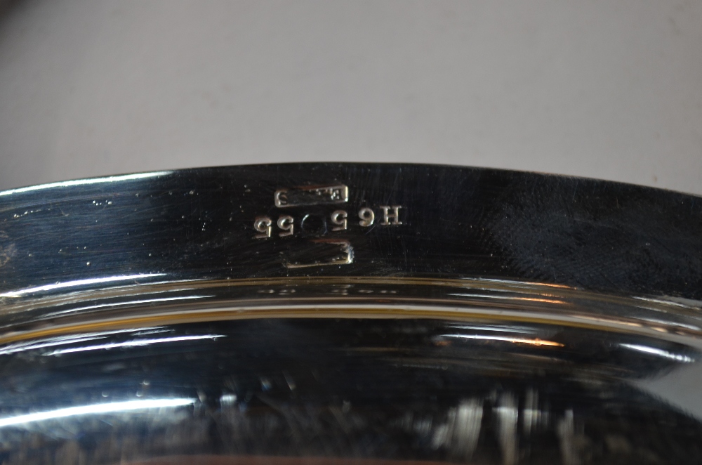 A large oval electroplated tray with reeded rim and twin handles, - Image 6 of 7