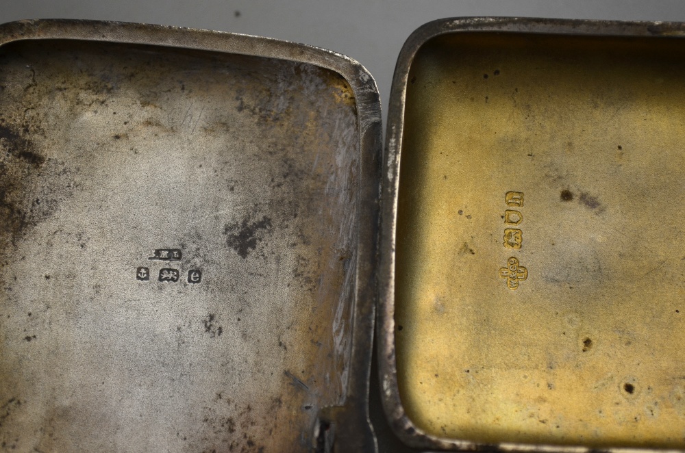 A small silver sauce-boat, Birmingham 1939, to/w two Edwardian cigarette cases, - Image 4 of 5